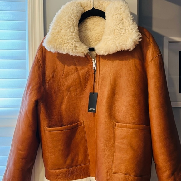 The Lisa Shearling Reversible Jacket in Toffee - BRAND NEW WITH TAGS